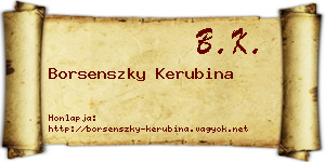 Borsenszky Kerubina névjegykártya